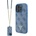 GUESS кожен калъф с метално лого Strass Crossbody за iPhone 16 Pro - син (3666339328702)