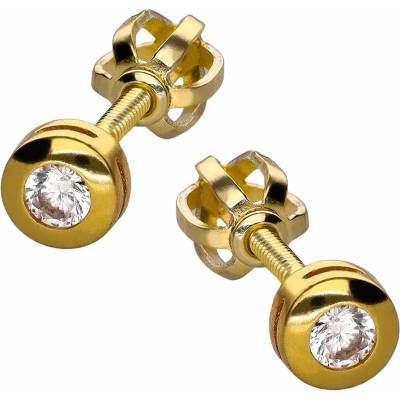 Zlaton Náušnice žluté zlato s kamenem pecky 0.40cm 1.15g 000382606258