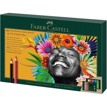 Faber-Castell Цветни моливи Polychromos, 40 цвята и черногра (1015120747)