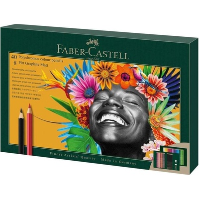 Faber-Castell Цветни моливи Polychromos, 40 цвята и черногра (1015120747)