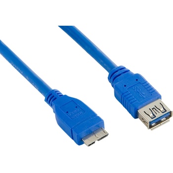 4World 08975 USB 3.0 AF- Micro BM 5m, modrý