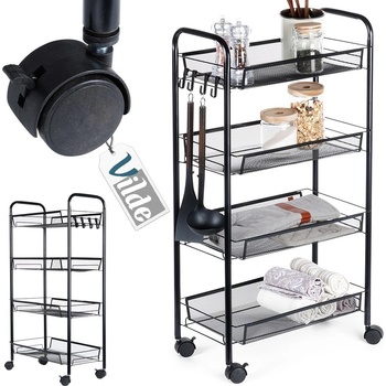 Vilde Метална етажерка с колелца на 4 нива (568028)