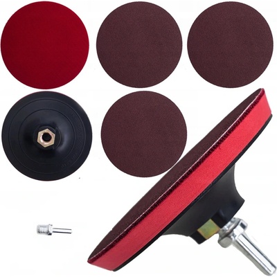 Elastický kotouč se suchým zipem na brusku, vrtačku, M14, 125 mm, 3x brusný papír, adaptér TA1080 – Zbozi.Blesk.cz