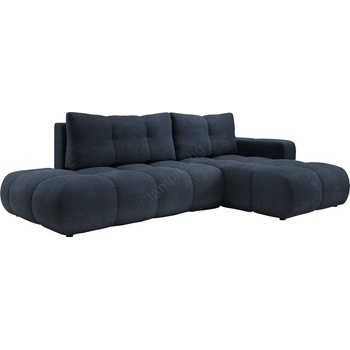 Laski Разтегателен ъглов тапициран диван almada с вградено място за съхранение, l-образен, десен, син (lk0106)