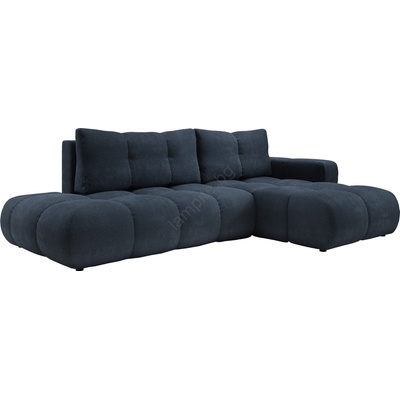 Laski Разтегателен ъглов тапициран диван almada с вградено място за съхранение, l-образен, десен, син (lk0106)