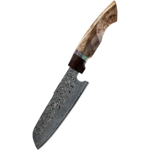 HARAHU Дамаски кухненски нож YU-37464 - Santoku / Кафяв KP37464