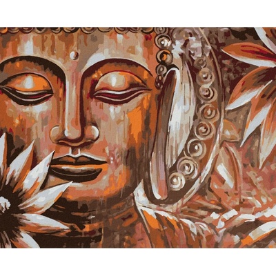 Zuty Malování podle čísel BRONZOVÝ BUDDHA A KVĚTINY