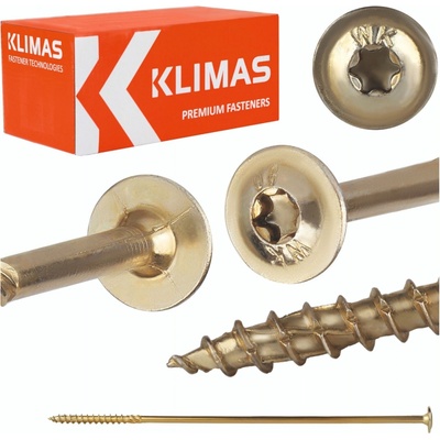 KLIMAS Wkret-met WKCP Ø10 mm TX-40 konstrukční vrut do dřeva s talířovou hlavou 360 mm - 25 ks