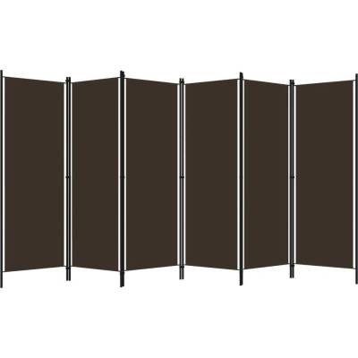 VidaXl 6dílný rozdělovač místností hnědý 300 x 180 cm