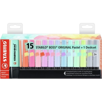 Stabilo Boss Original Pastel 7015-02-5 15 ks deskset 15 různých barev