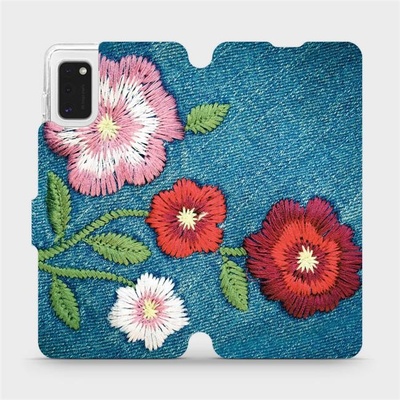 Pouzdro Mobiwear parádní flip Samsung Galaxy A41 - MD05P Džínové květy