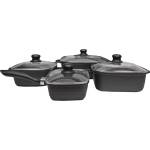 COOKSUN Комплект тенджери и касерола cooksun cs 4323-8, 8 части, Квадратни, Мраморно покритие, Черен (h8481692483932)
