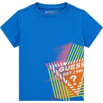 Image 1 of GUESS Tениска с къс ръкав в синьо за момче с контрастна щампа Guess