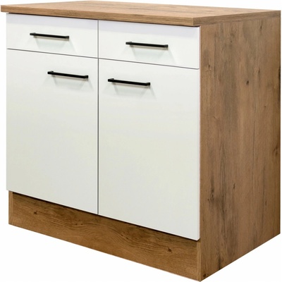 Flex-Well Kuchynská skrinka Vintea spodná, zásuvky + dvierka, 80 x 85 x 57,1 cm