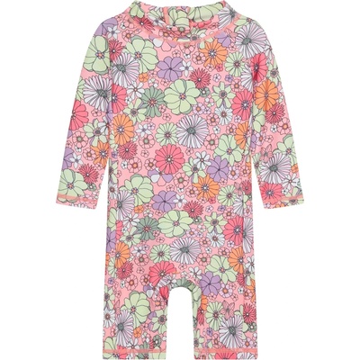 Color Kids Детски цял бански от ликра (UV защита) Color Kids Baby's Suit L/S AOP Lycra - Coral Blush - размер 92 (EU) (750-2552-0114)