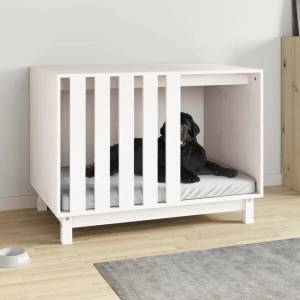 vidaXL Кучешка къща Бяло 90 x 60 x 67 см (822487)