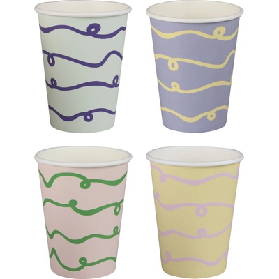 Ginger Ray Парти Чаши на Вълнички в Пастелни Цветове