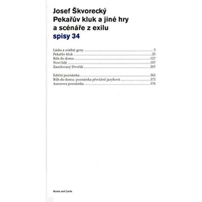 Pekařův kluk a jiné hry a scénáře z exilu