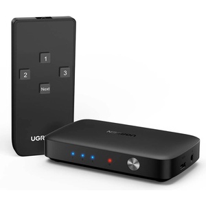 UGREEN 3-портов HDMI превключвател за компютри и монитори с дистанционно - Ugreen 3-Port HDMI 4K 30Hz Switch Box (черен) (80125 (CM332))
