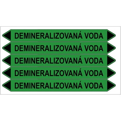 Značení potrubí, demineralizovaná voda,5 ks, 150 × 12 mm PZ 009077
