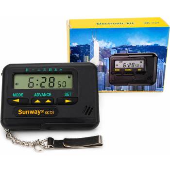 Многофункционален електронен часовник с формата на пейджър Sunway S-721
