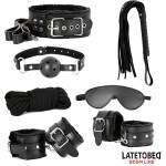 LateToBed BDSM Line 7 Bondage Pieces Set Black