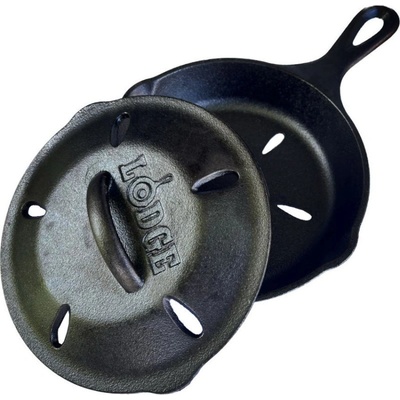 Lodge Liatinová dierovaná panvica 16 cm s dierovanou pokrievkou
