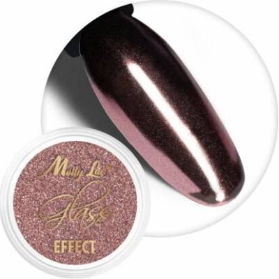 Allepaznokcie Pigmentový prášek Glass efekt Golden Pink 5