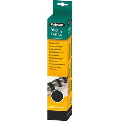 FELLOWES Hrebeň, plastový, 8 mm, 21-40 listov, FELLOWES, 25 ks, čierny
