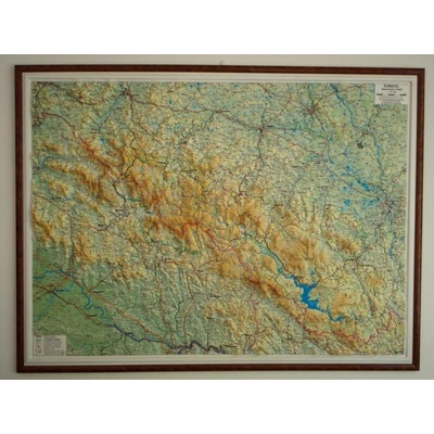 Šumava - plastická mapa 100 x 75 cm v dřevěném rámu