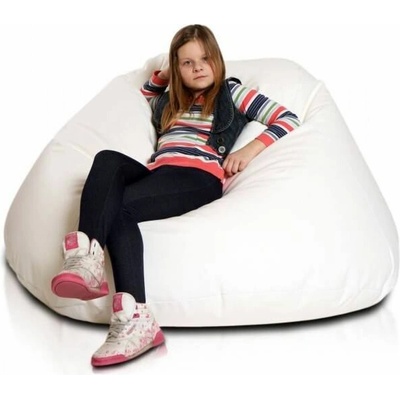 Intermedic SK sedací vak MAXI 140x70 cm z polyesteru rodinný vak, veľké kreslo, 570 l NC03 Biela