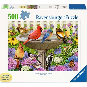 Ravensburger Пъзел Ravensburger от 500 XXL части - При къпалнята за птици (7016793)