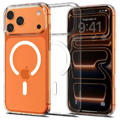 Удароустойчив кейс с MagSafe за iPhone 17 Pro от Spigen Liquid Crystal Mag - Clear/White (8800283315288)