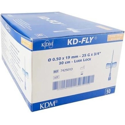 Kd-fly Kanyla s hadičkou oranžová s motýlikom 0.50X19 mm 25 Gx3/4" 30cm-LL