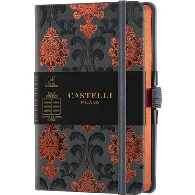 Castelli Linkovaný zápisník Milano A6 Copper&Gold Baroque Copper – Zboží Mobilmania