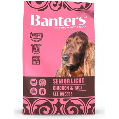 VISAN BANTERS Dog Adult Senior & Light All Breeds - Храна за пораснали кучета от всички породи над 1 година, с пиле и ориз, подходяща за възрастни кучета, или за наднормени килограми - Испания 3 кг