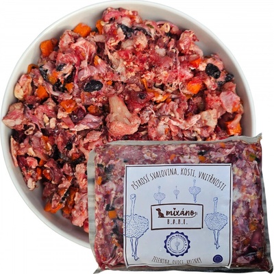 Mixáno BARF Pštros směs 1 kg