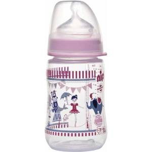 Nip Бебешко шише NIP - РР, Flow M, 0 м+, 260 ml, Girl (4000821350427) - ozone