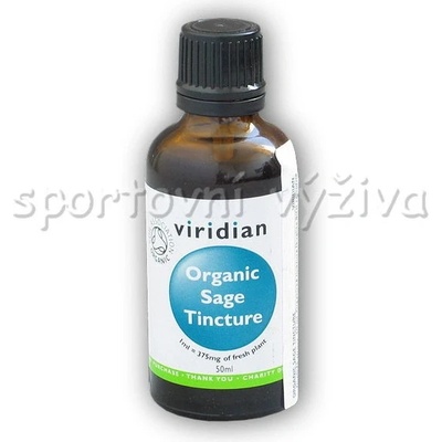 Viridian Sage Tincture Organic Šalvěj lékařská Bio tinktura 50 ml