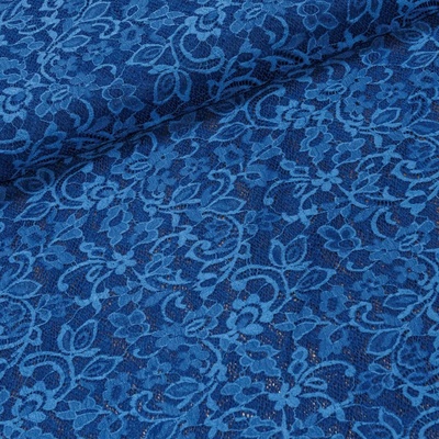 Šatovka / krajka LILI 12 elastická, modrá, š.150cm (látka v metráži)