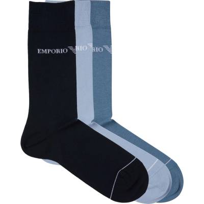 Giorgio Armani Чорапи Emporio Armani Men's 3-Pack Smart Crew Socks - Blu/Blu/Blu