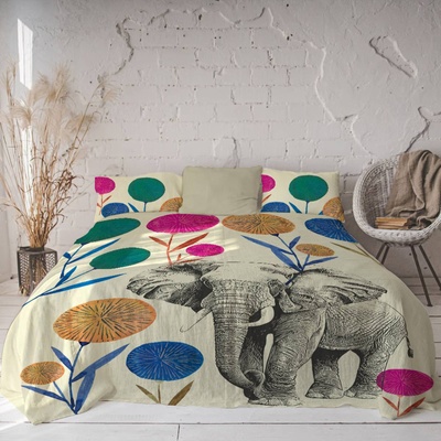 Png Панагюрище Двоен спален комплект с един плик Слон 100% памук