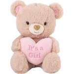 Амек Тойс Плюшена играчка Амек Тойс - Мече с розово сърце It’s a Girl, 21 cm (60113) - baby