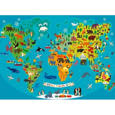 Ravensburger 132874 Zvířecí světová mapa 150 XXL dílků
