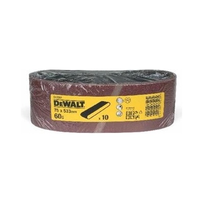 DeWALT DT3302 Brusný pás pro pásové brusky K60, 533 x 75 mm, 10 ks