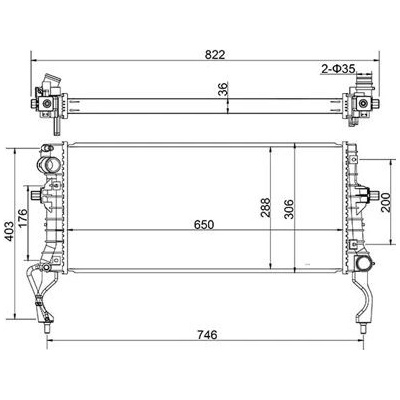 Chladič, chlazení motoru HART 647 025 (647025)