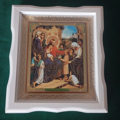 Ikona Ježiša Požehnávajúceho Deti Farba: Hnedá, Veľkosť: 245x275mm