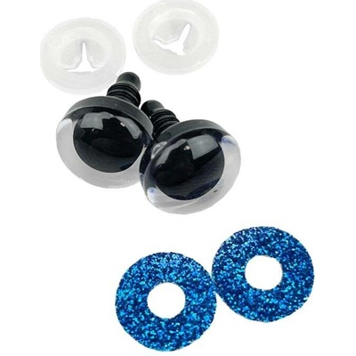 Pro Háčkování Oči bezpečnostní třpytivé tmavě modré, 14 mm