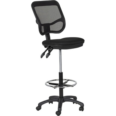 Bittel Офис стол Carmen 7552, дамаска/мрежа, газов амортисьор, заключване облегалката в различни позиции, черен