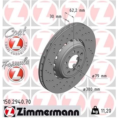 ZIMMERMANN Brzdový kotúč 150294070